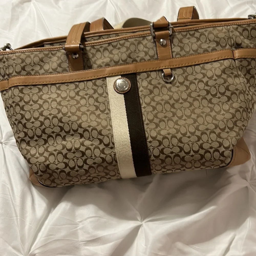Brown Coach Diaper Bag